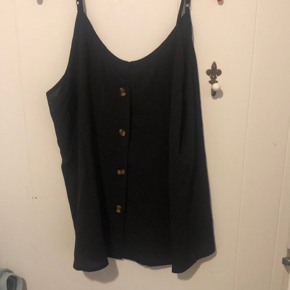 Black tank with buttons